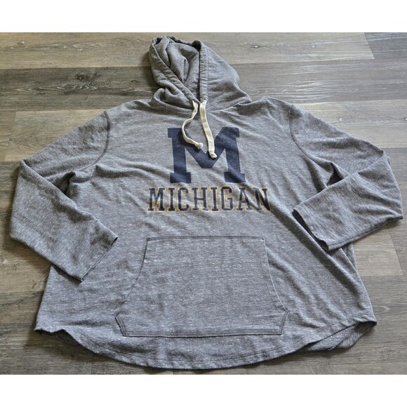 Michigan Wolverines Hoodie Pullover Heather Gray College NCAA Football Small - Picture 1 of 4